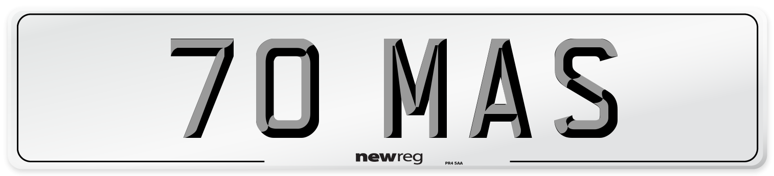 70 MAS Number Plate from New Reg